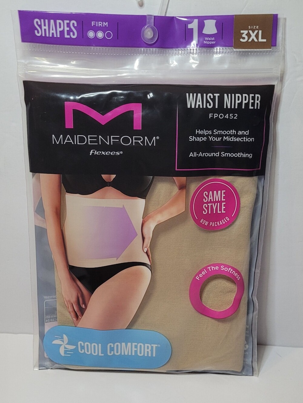 Maidenform Waist Nipper Shapewear Beige Cool Comfort Size 3XL